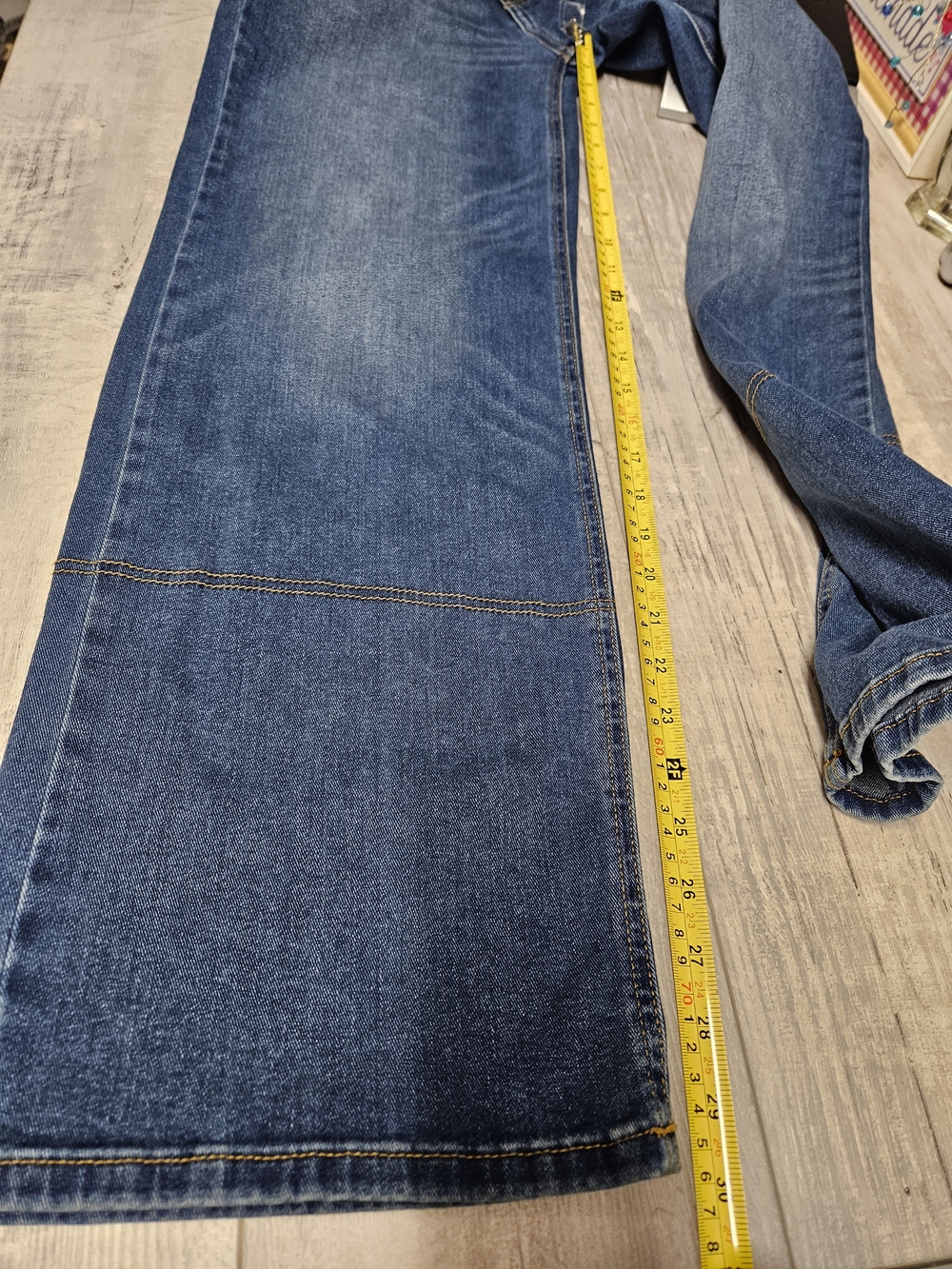 Pilcro Wide-Leg Flare Jeans in Medium Blue Denim - Picture 5 of 12